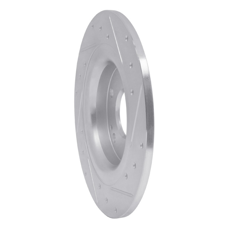 Honda Civic Brake Rotor (1) - Rear Left - R1 Concepts - Drilled & Slotted - Silver - `17-`20